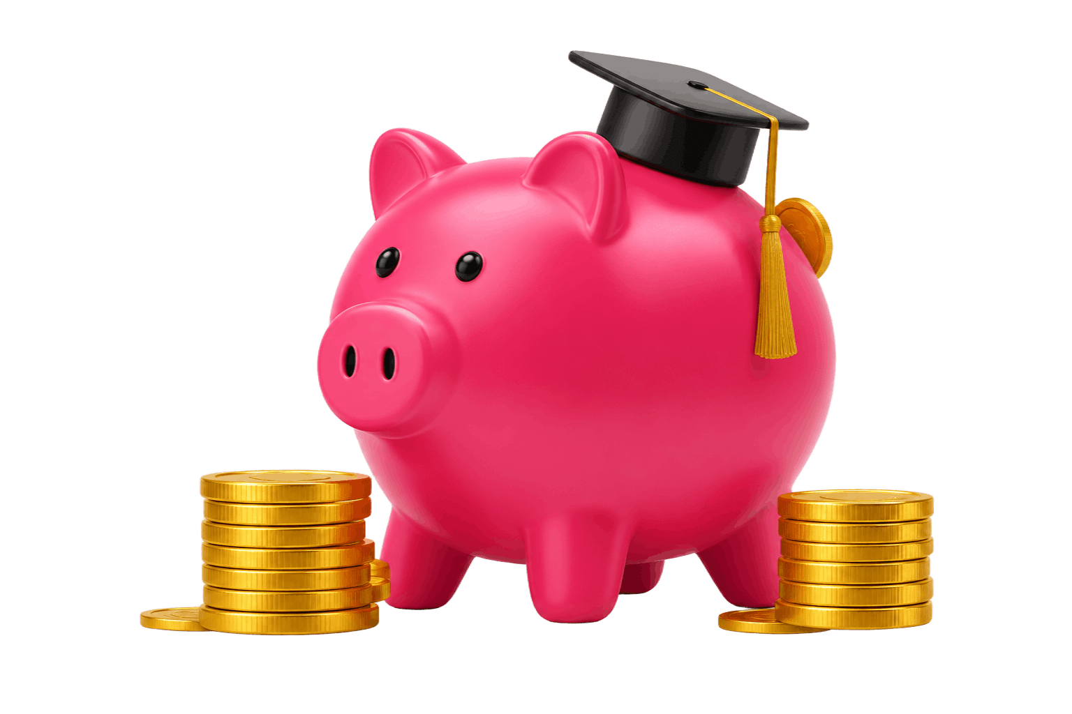 pink graduation piggy bank transparent 1 1